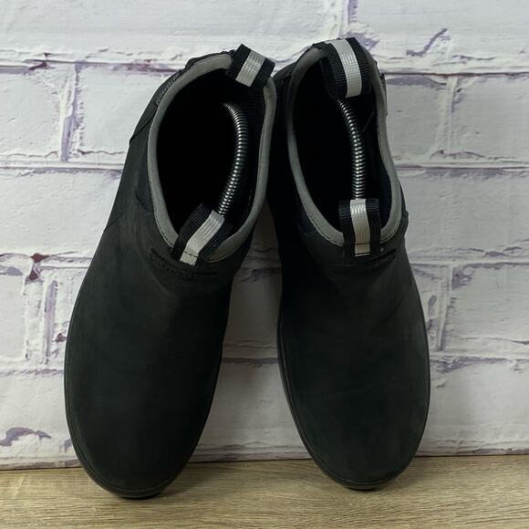 XTRATUF Leather Ankle Deck Boot Men's Size 9 Black Waterproof Slip On Shoes - Picture 7 of 9